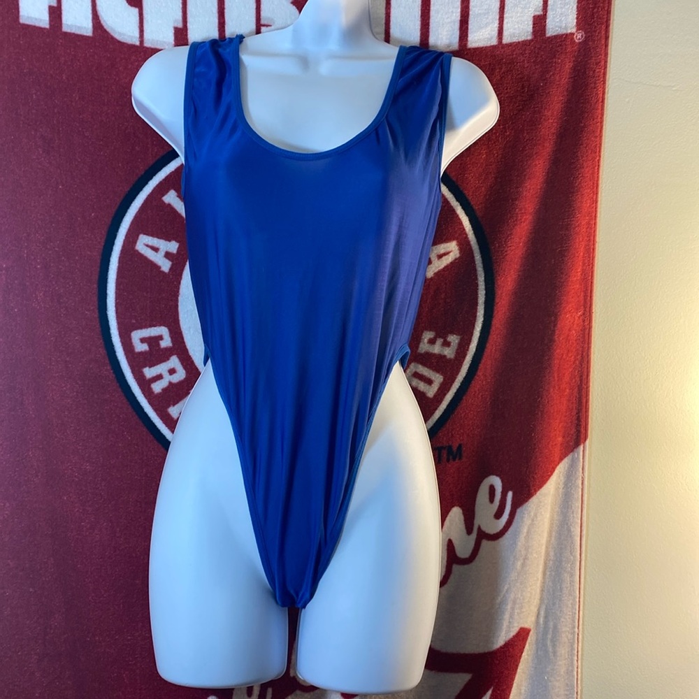 Tank Body Suit Shirt / Royal Blue High-Cut Bodysuit / One-Piece Swimsuit